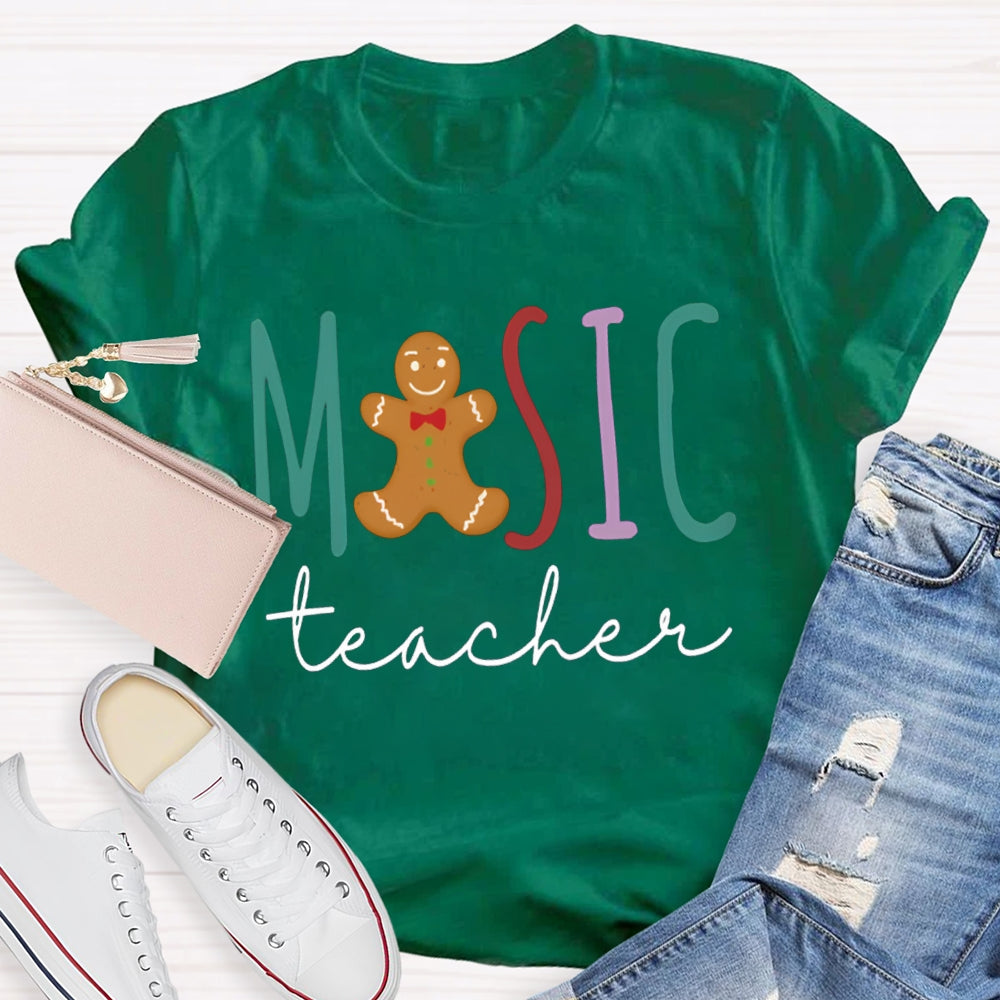 Muisc Teacher Colorful Fonts And Bears T-shirt