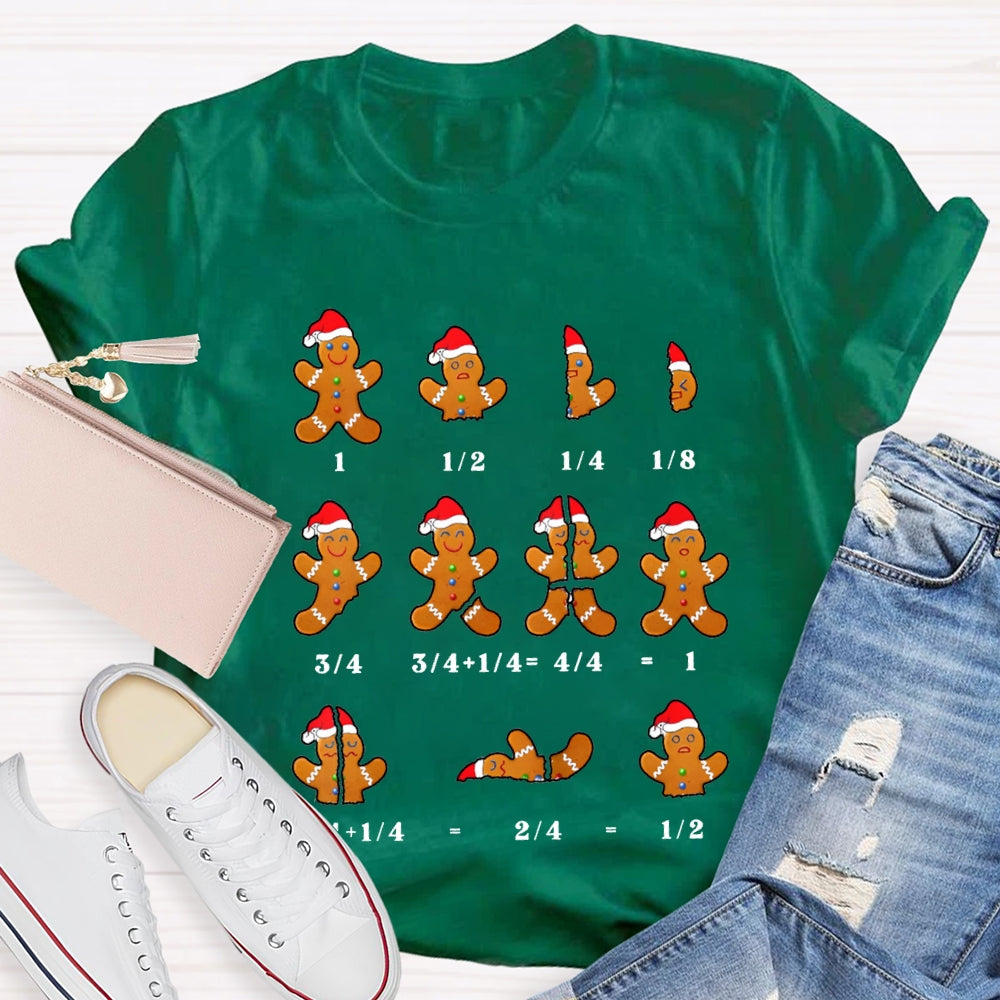 Christmas Math Teacher Santa Hat And Bear T-shirt