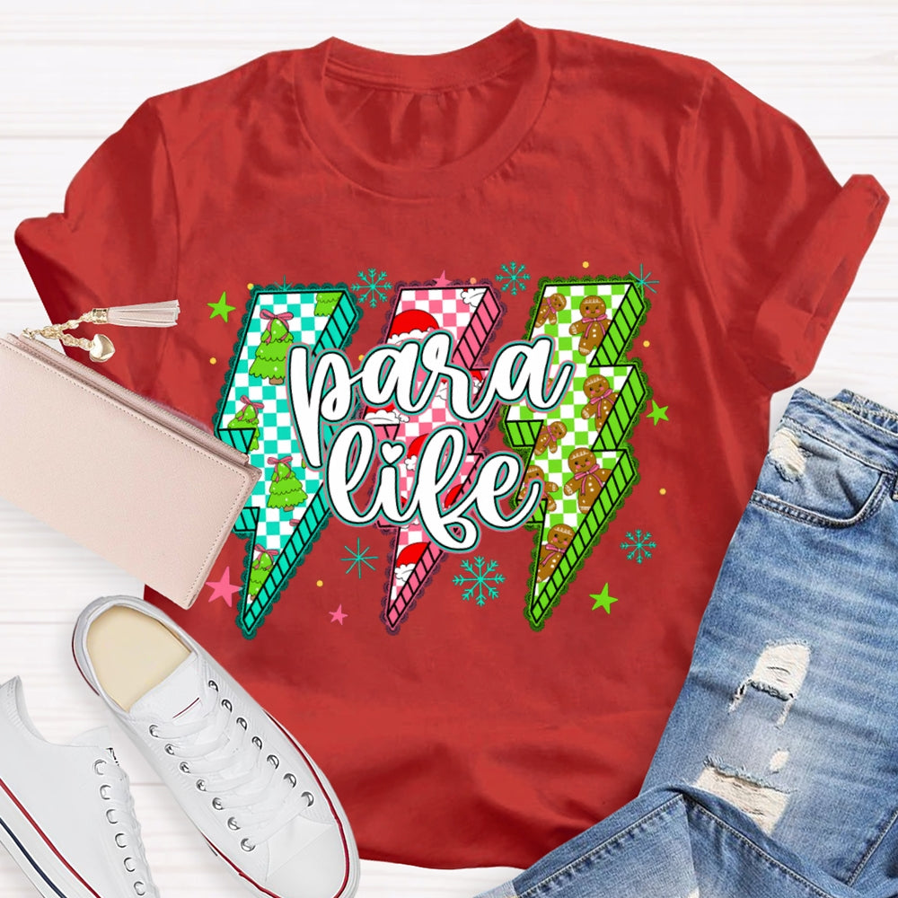 Para Life Lightning Print Christmas T-shirt