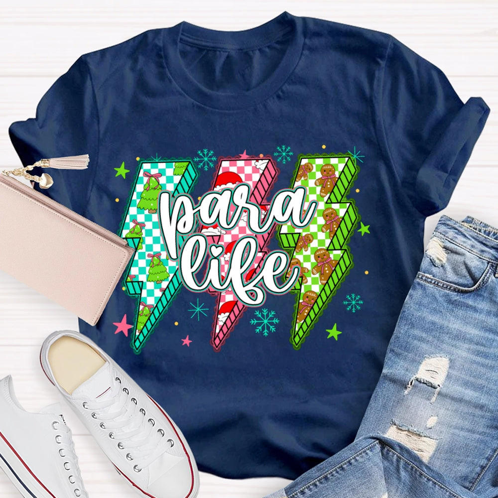 Para Life Lightning Print Christmas T-shirt