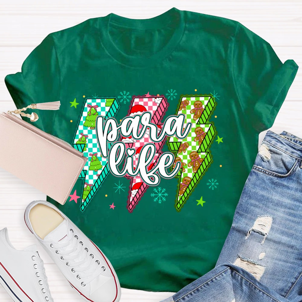 Para Life Lightning Print Christmas T-shirt