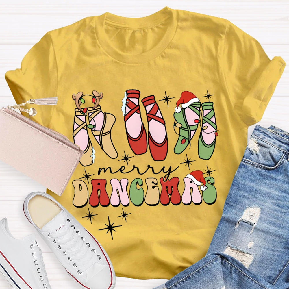 Merry Dancemas Christmas Dancing Shoes Dance Teacher Christmas T-shirt