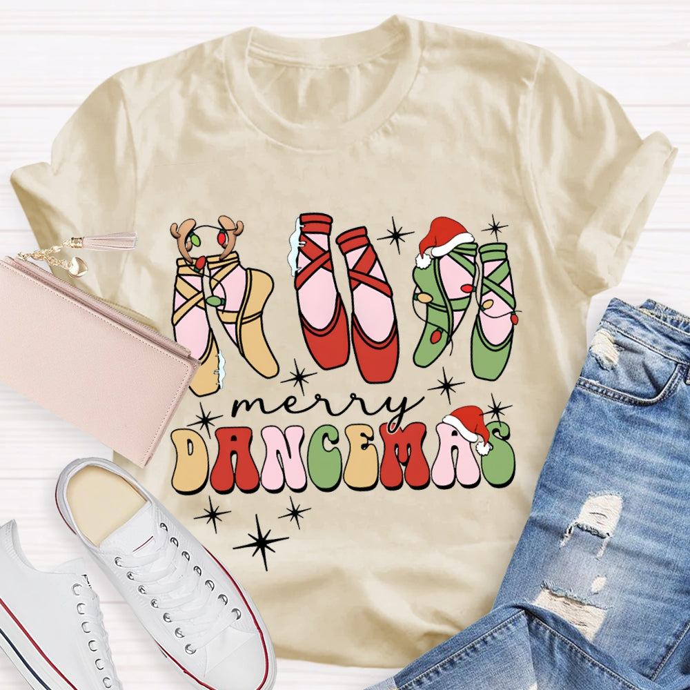 Merry Dancemas Christmas Dancing Shoes Dance Teacher Christmas T-shirt