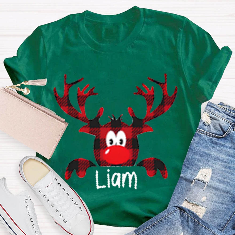 Personalized Name And Design Christmas Elk Teacher Christmas T-shirt