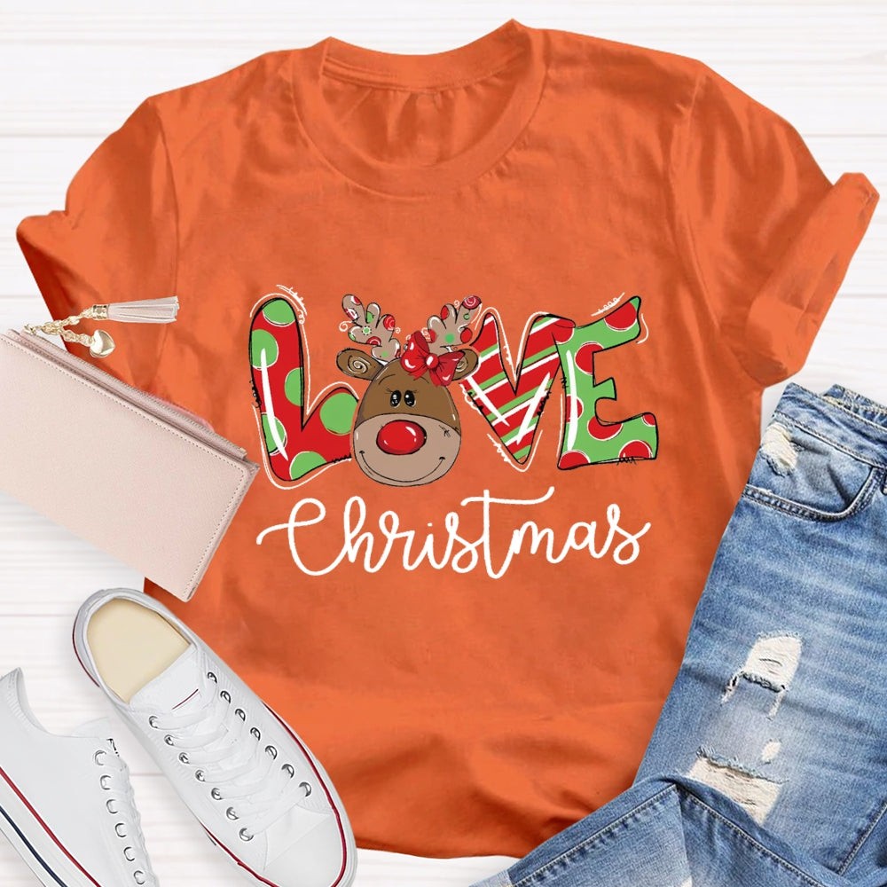 Love Christmas Polka Dot Letters T-Shirt