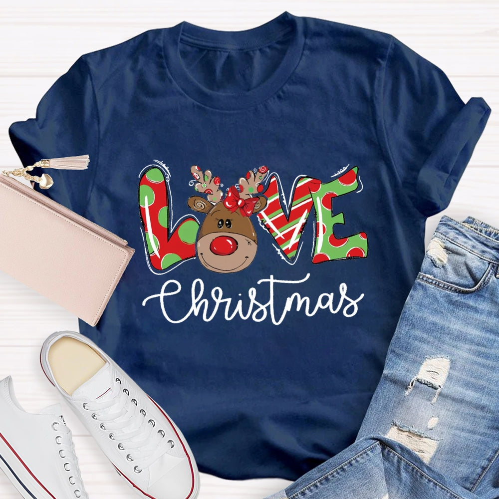 Love Christmas Polka Dot Letters T-Shirt