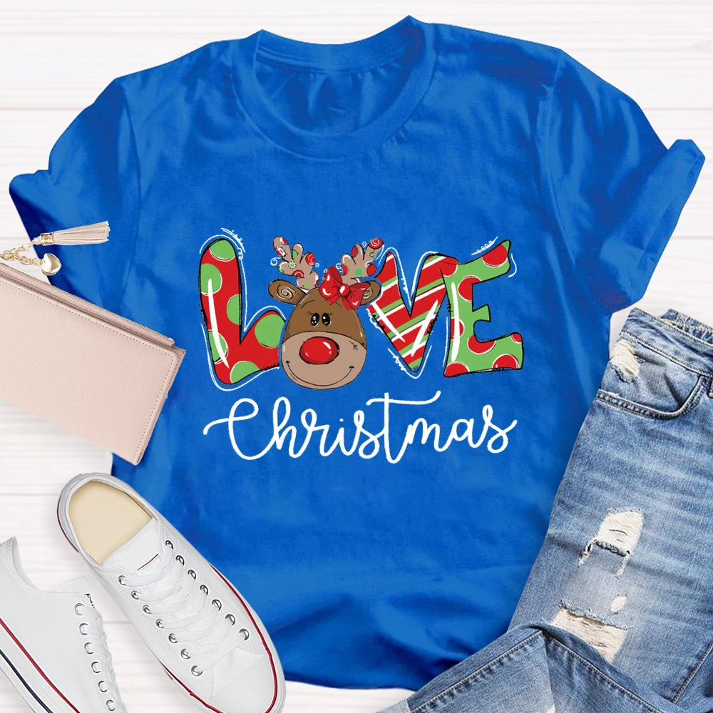Love Christmas Polka Dot Letters T-Shirt