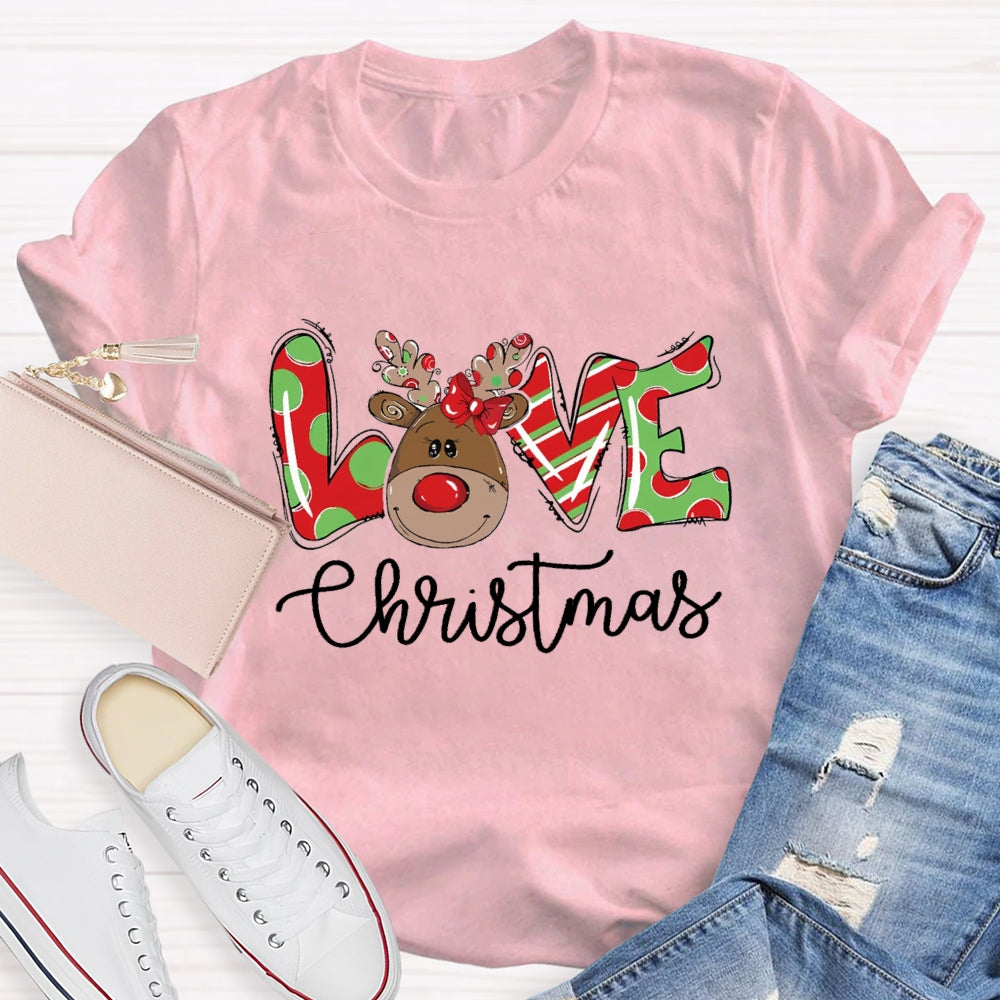 Love Christmas Polka Dot Letters T-Shirt