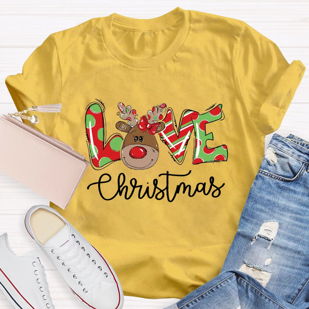 Love Christmas Polka Dot Letters T-Shirt