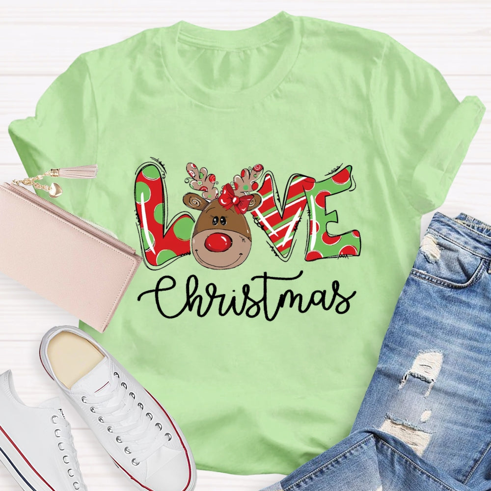 Love Christmas Polka Dot Letters T-Shirt