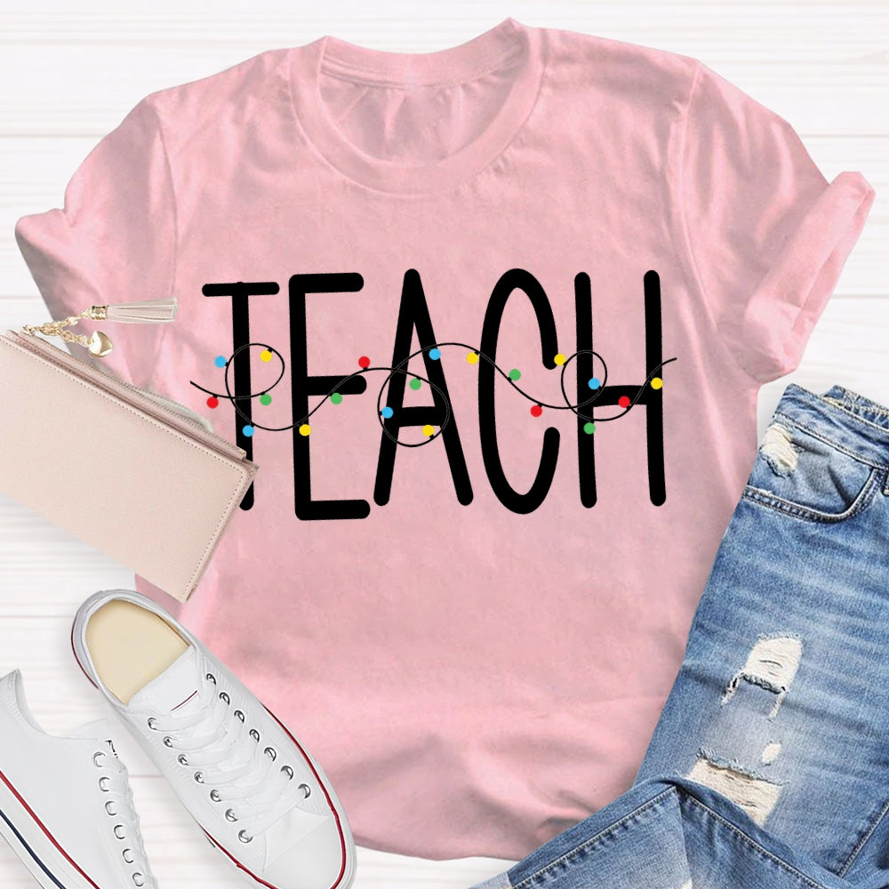 Teach Christmas Lights Christmas Vibes T-shirt