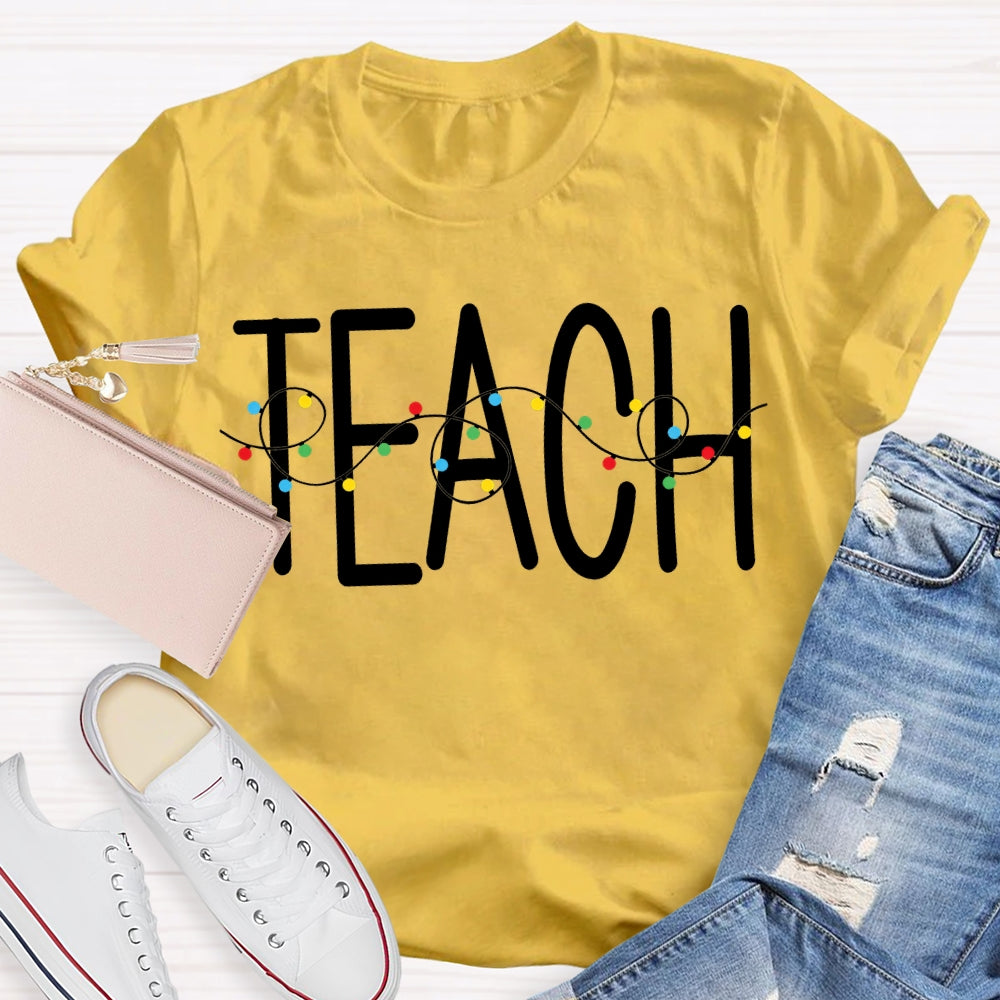 Teach Christmas Lights Christmas Vibes T-shirt