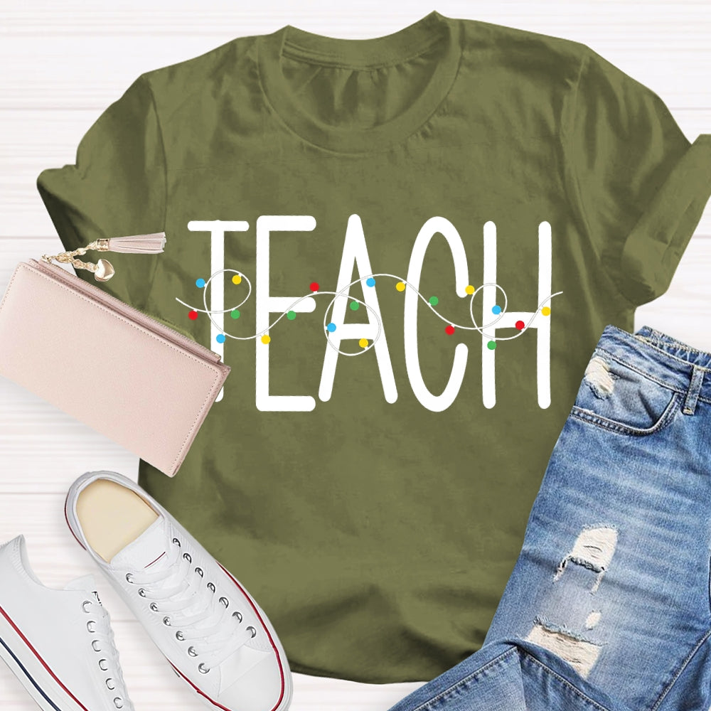 Teach Christmas Lights Christmas Vibes T-shirt