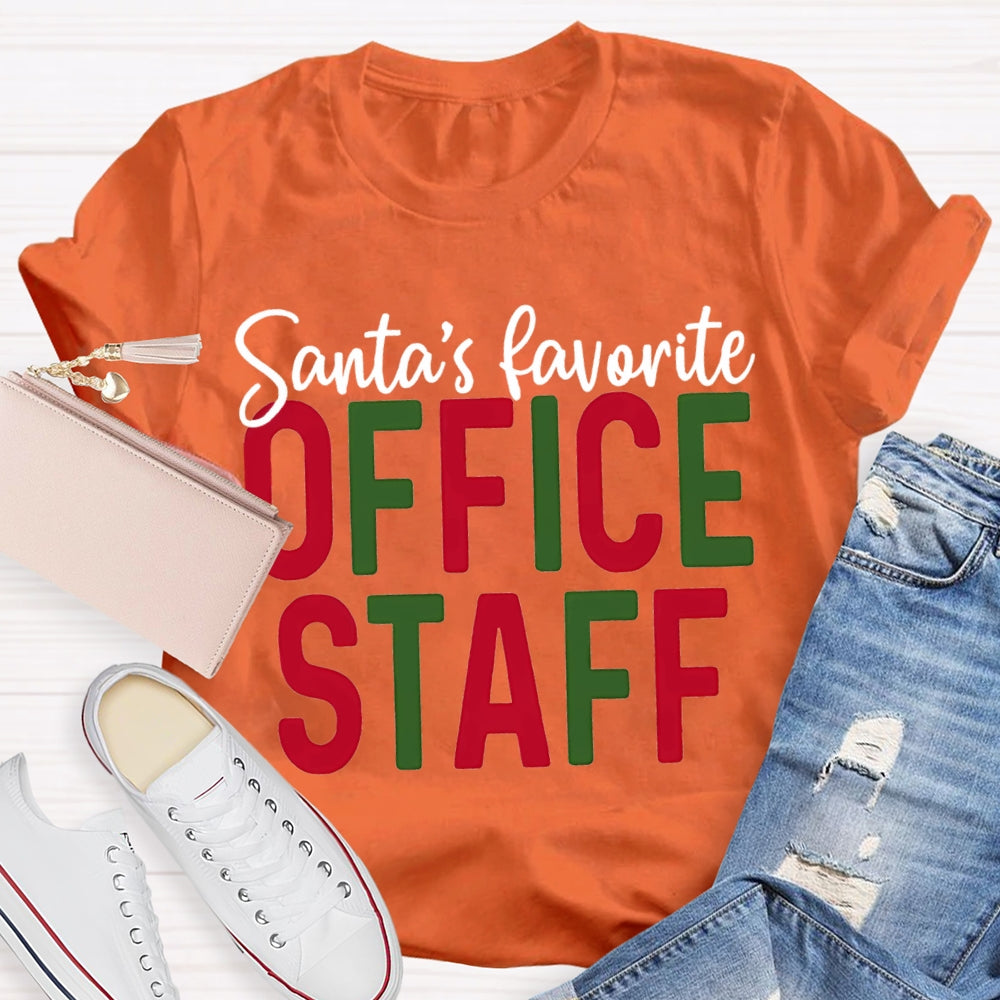 Santa'S Favorite Office Staff Christmas T-shirt
