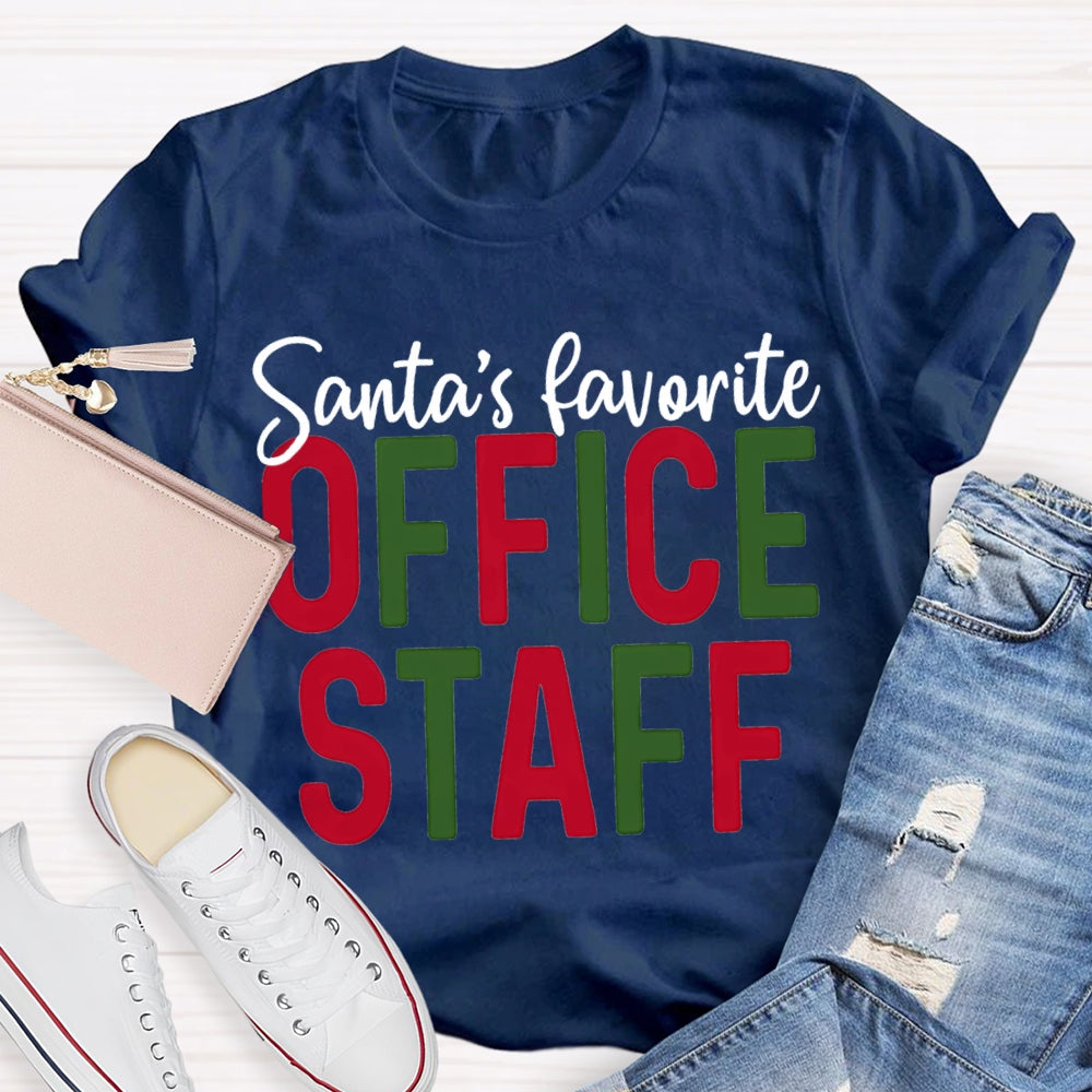 Santa'S Favorite Office Staff Christmas T-shirt