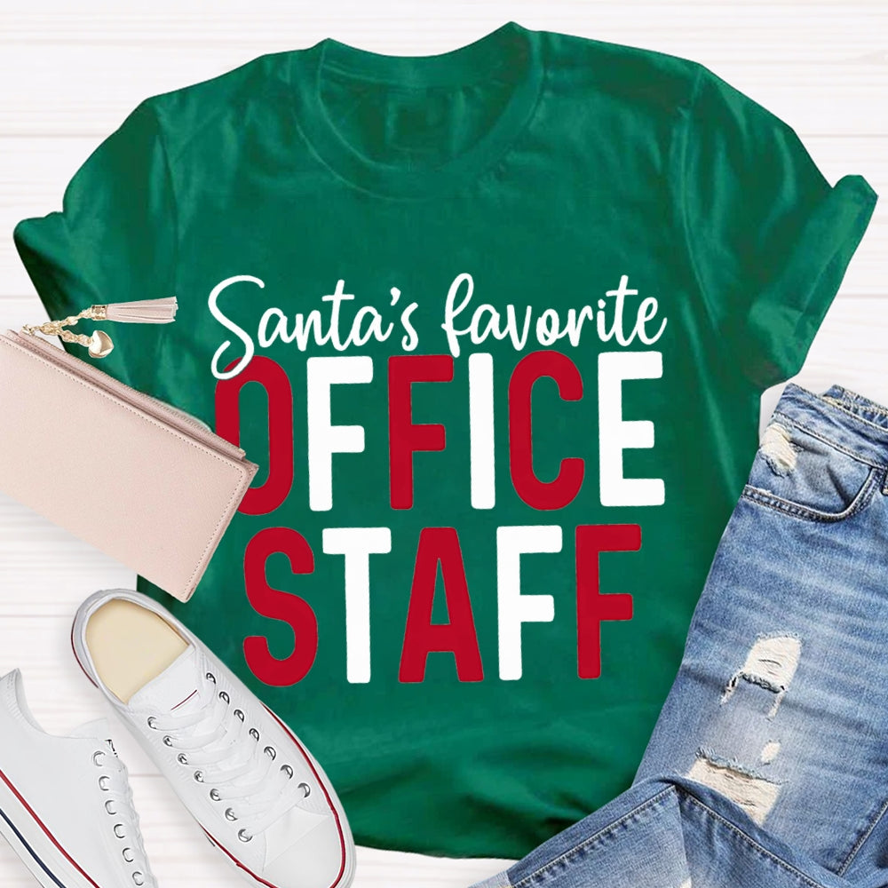 Santa'S Favorite Office Staff Christmas T-shirt