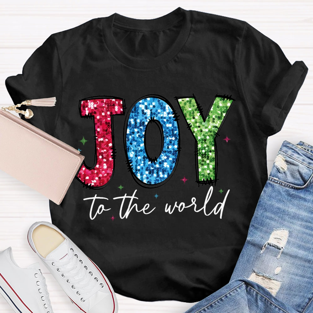 Joy To The World Colorful Font Christmas T-shirt