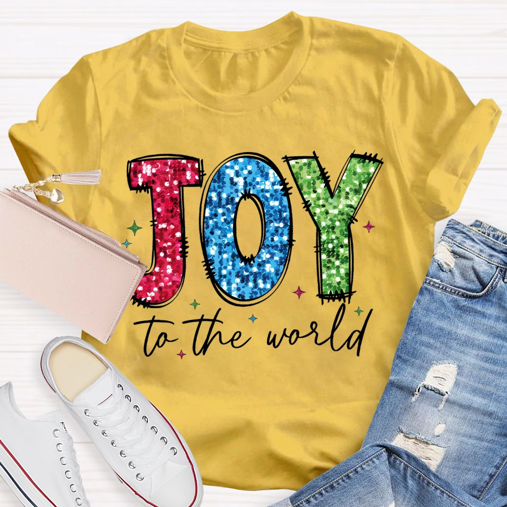 Joy To The World Colorful Font Christmas T-shirt