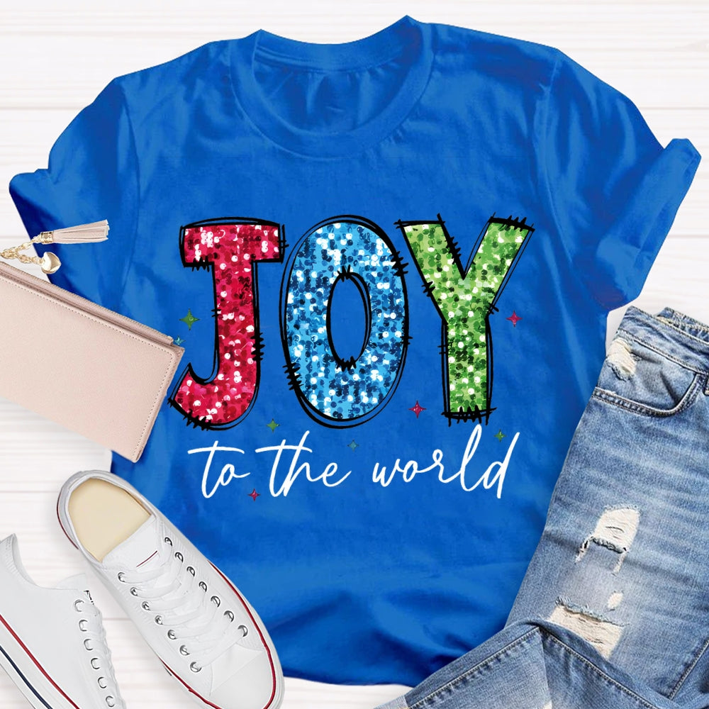 Joy To The World Colorful Font Christmas T-shirt