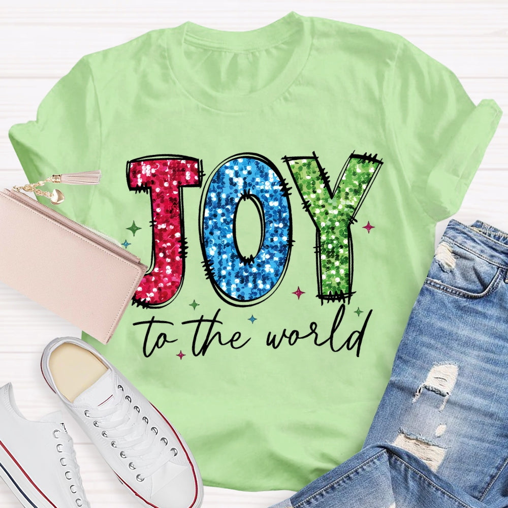 Joy To The World Colorful Font Christmas T-shirt