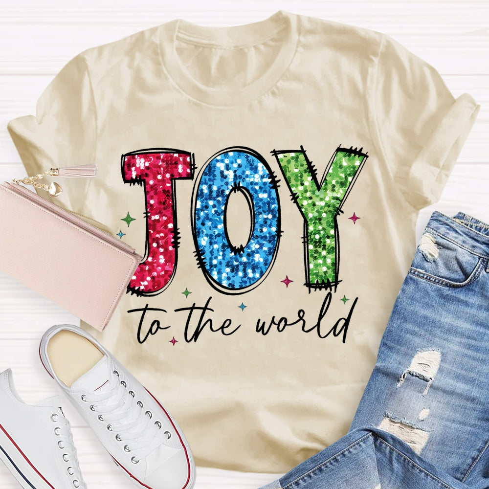 Joy To The World Colorful Font Christmas T-shirt