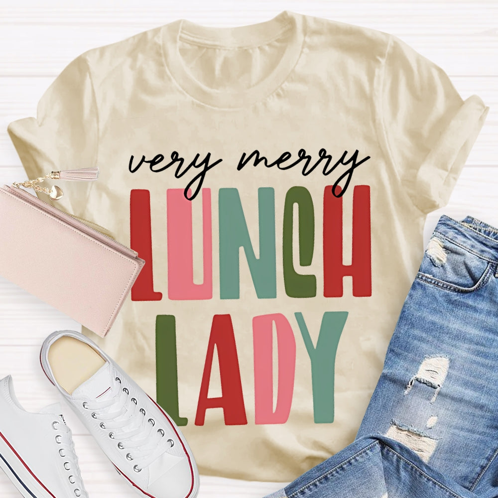 Very Merry Lunch Lady Christmas Vibes T-shirt