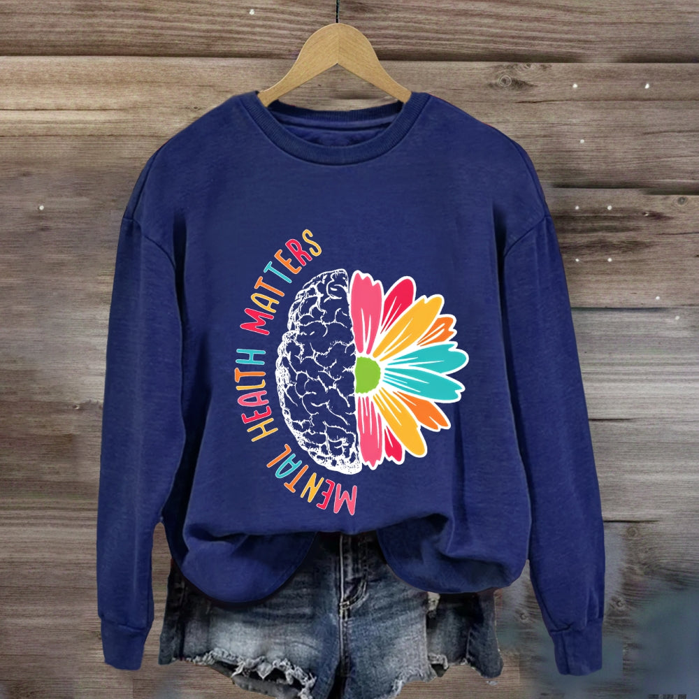 Mental Health Matters Floral Brain Sweatshirt