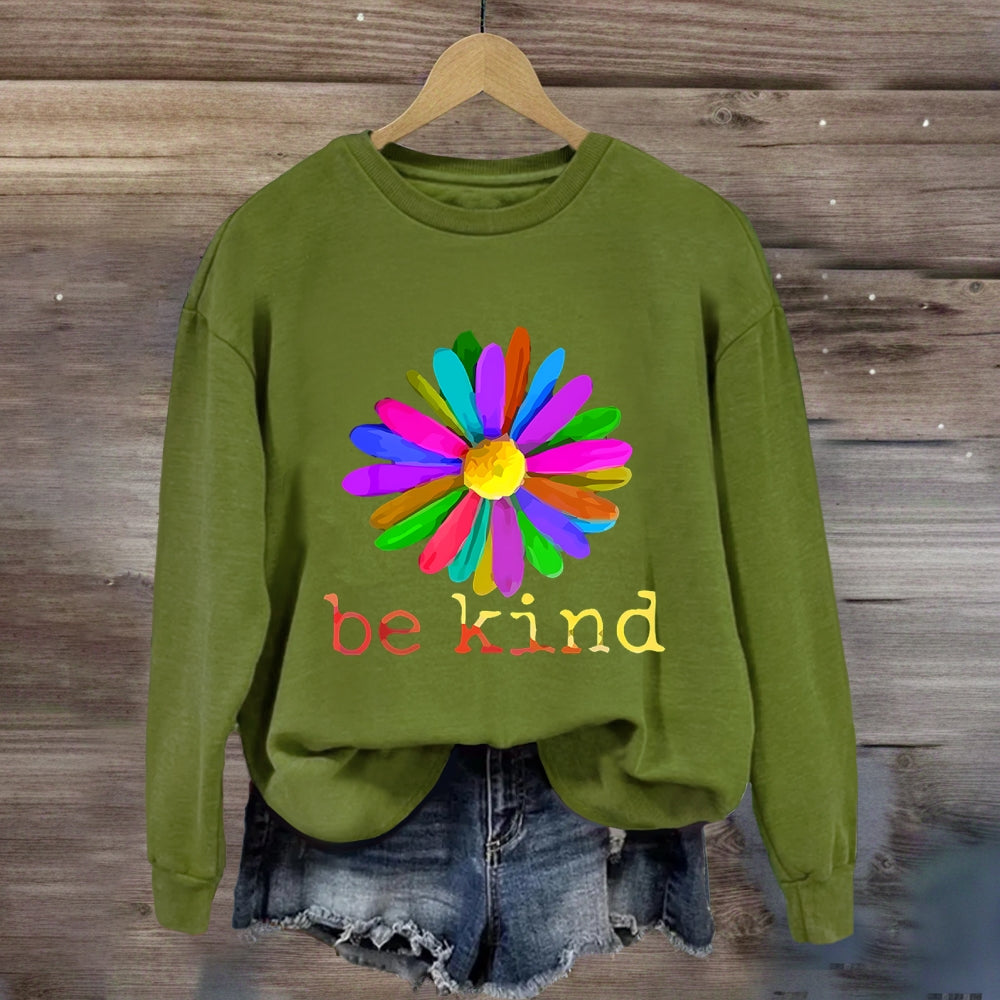 Be Kind Colorful Daisy Sweatshirt