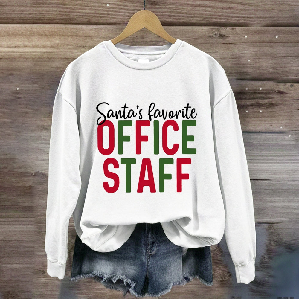 Santa's Favorite Office Staff Colorful Letter Sweatshirt