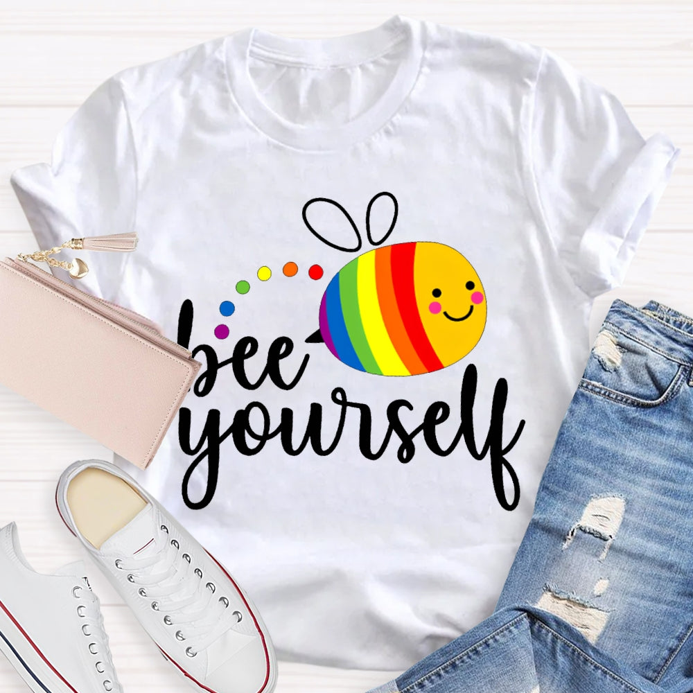 Bee Yourself Colorful Bee Print T-shirt
