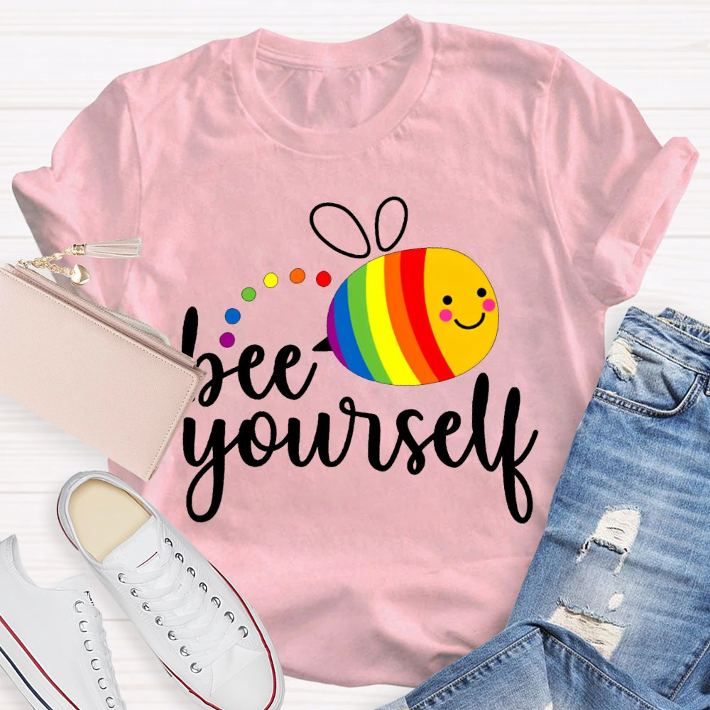 Bee Yourself Colorful Bee Print T-shirt