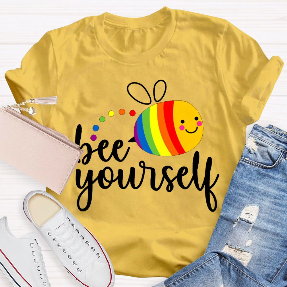 Bee Yourself Colorful Bee Print T-shirt