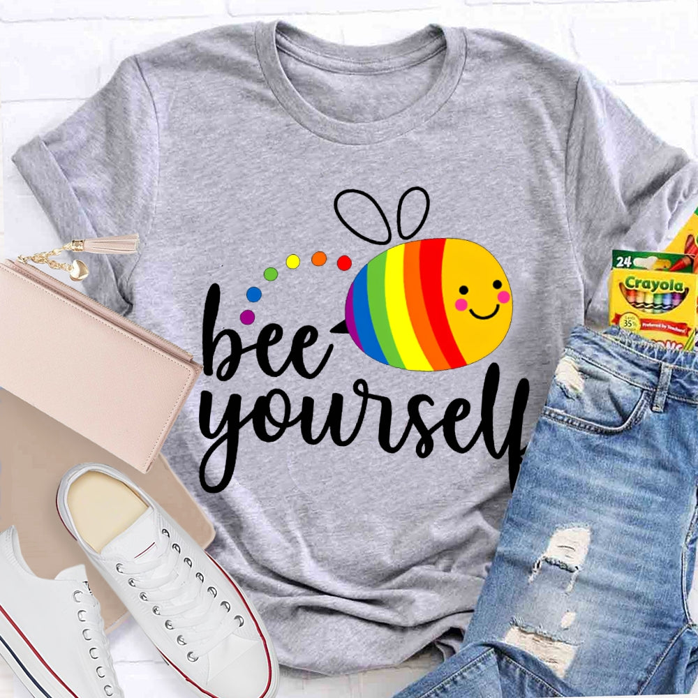 Bee Yourself Colorful Bee Print T-shirt