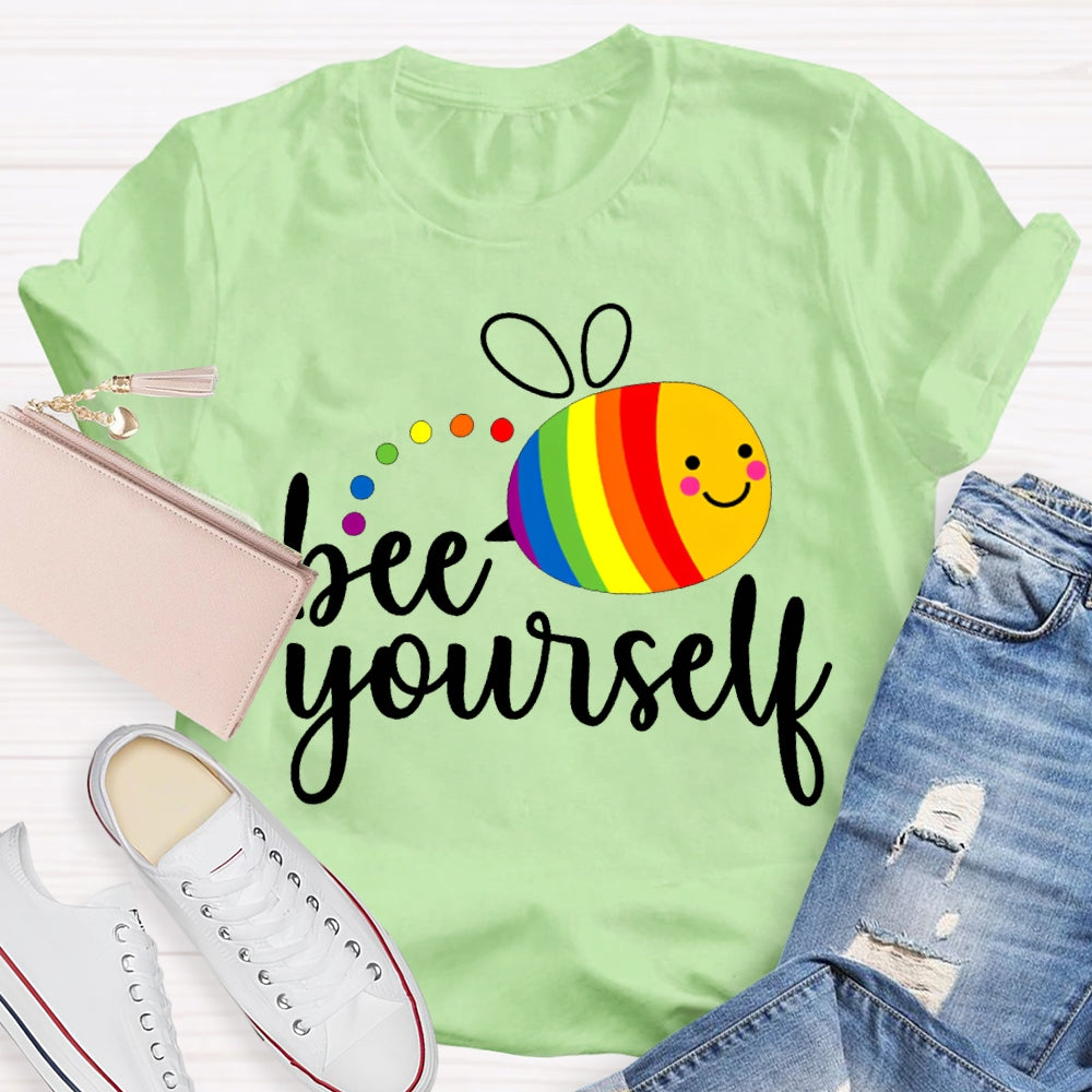 Bee Yourself Colorful Bee Print T-shirt