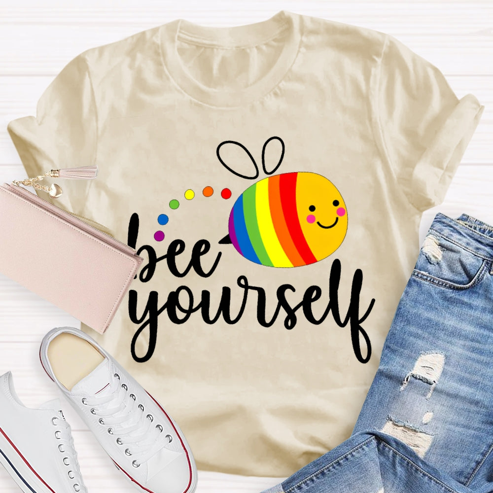 Bee Yourself Colorful Bee Print T-shirt