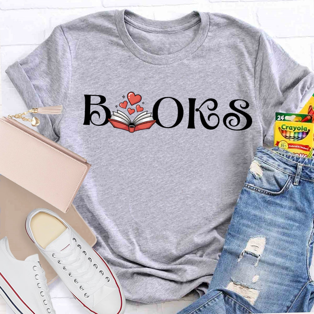 Books And Little Hearts Fall In Love With Reading T-shirt