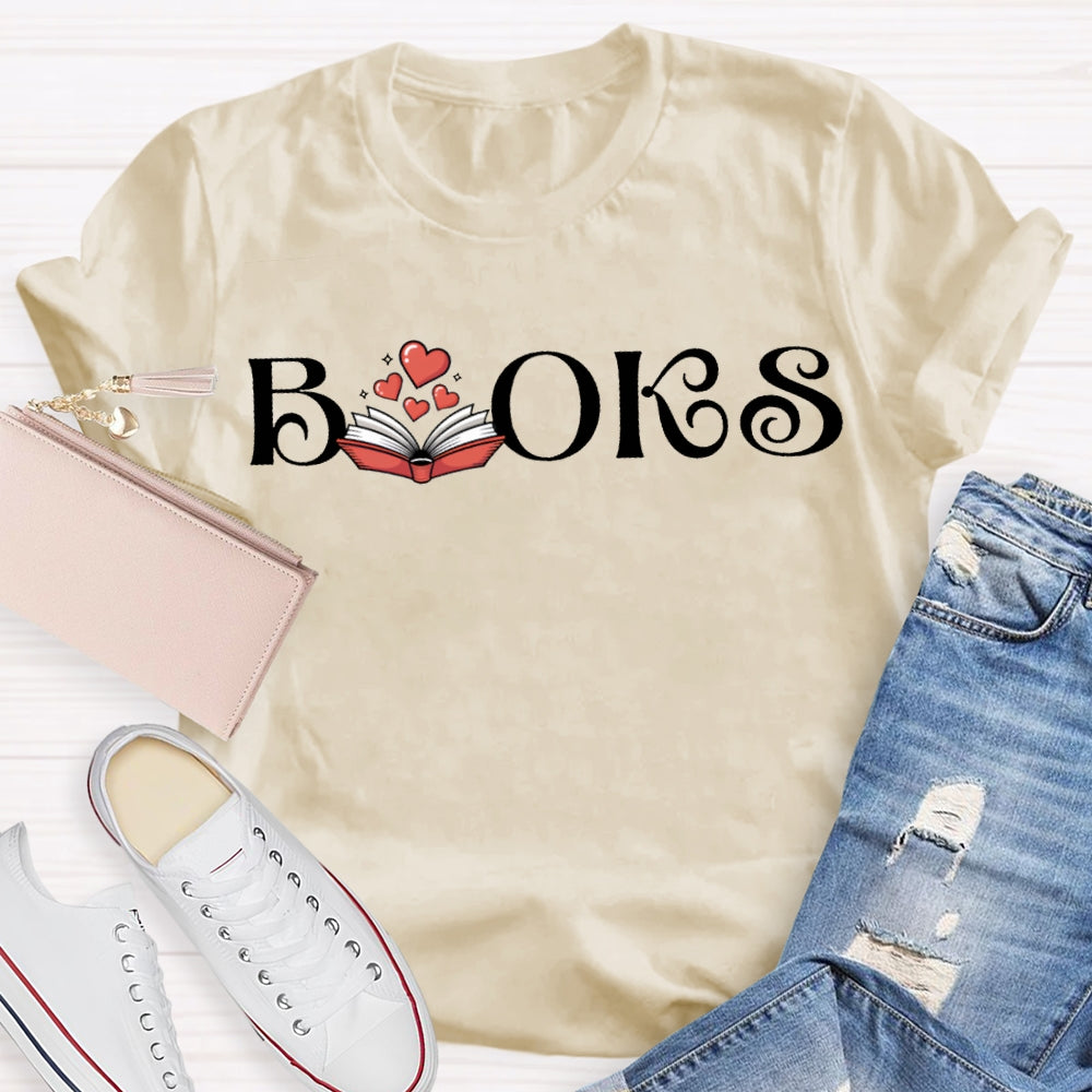 Books And Little Hearts Fall In Love With Reading T-shirt
