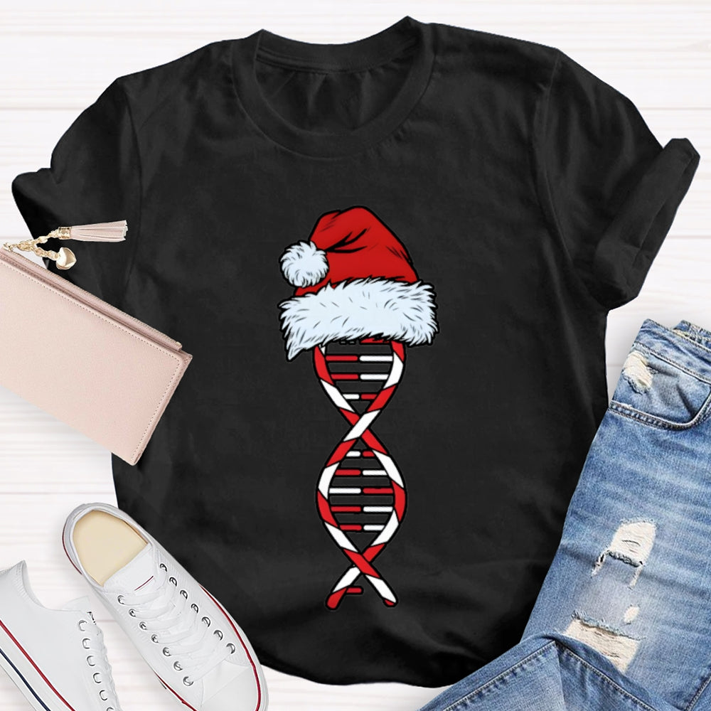 Science Teacher Christmas Santa Hat And Christmas Vibes T-shirt