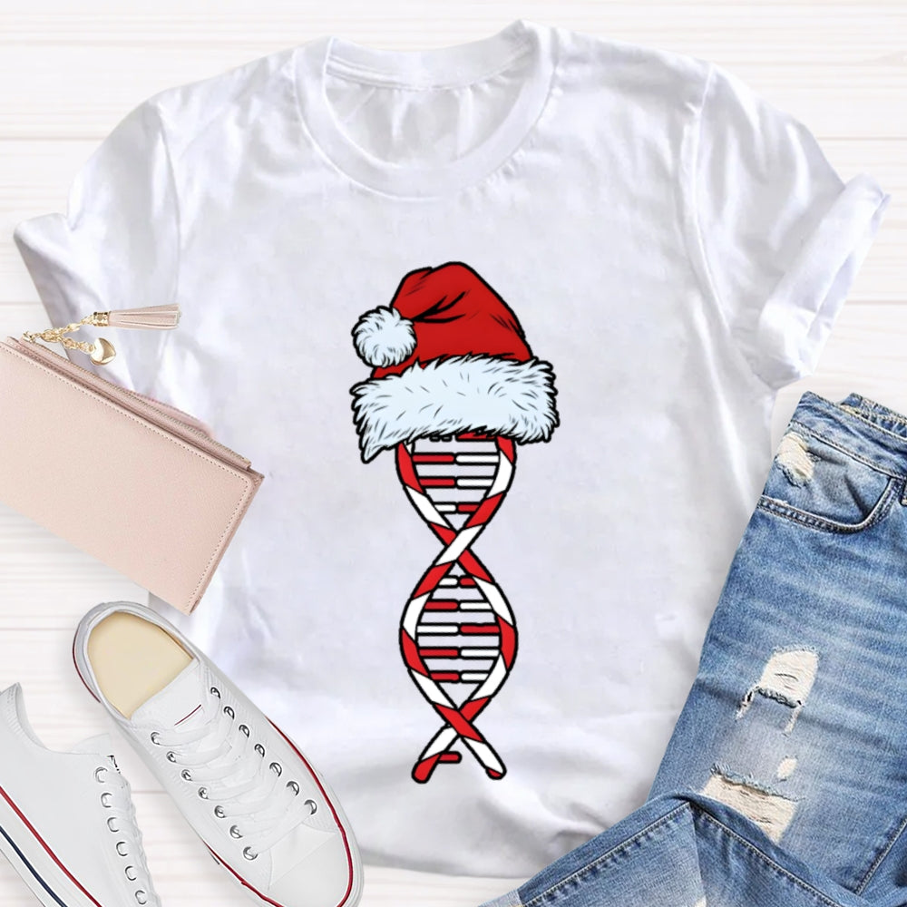 Science Teacher Christmas Santa Hat And Christmas Vibes T-shirt