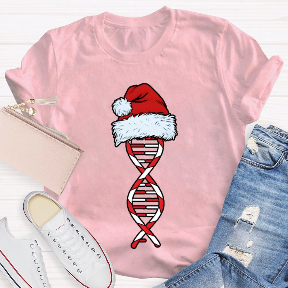 Science Teacher Christmas Santa Hat And Christmas Vibes T-shirt