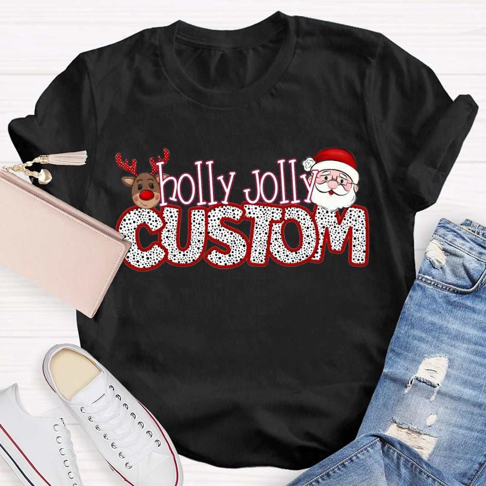 Personalized Name Teacher Santa Claus And Christmas Elk T-shirt