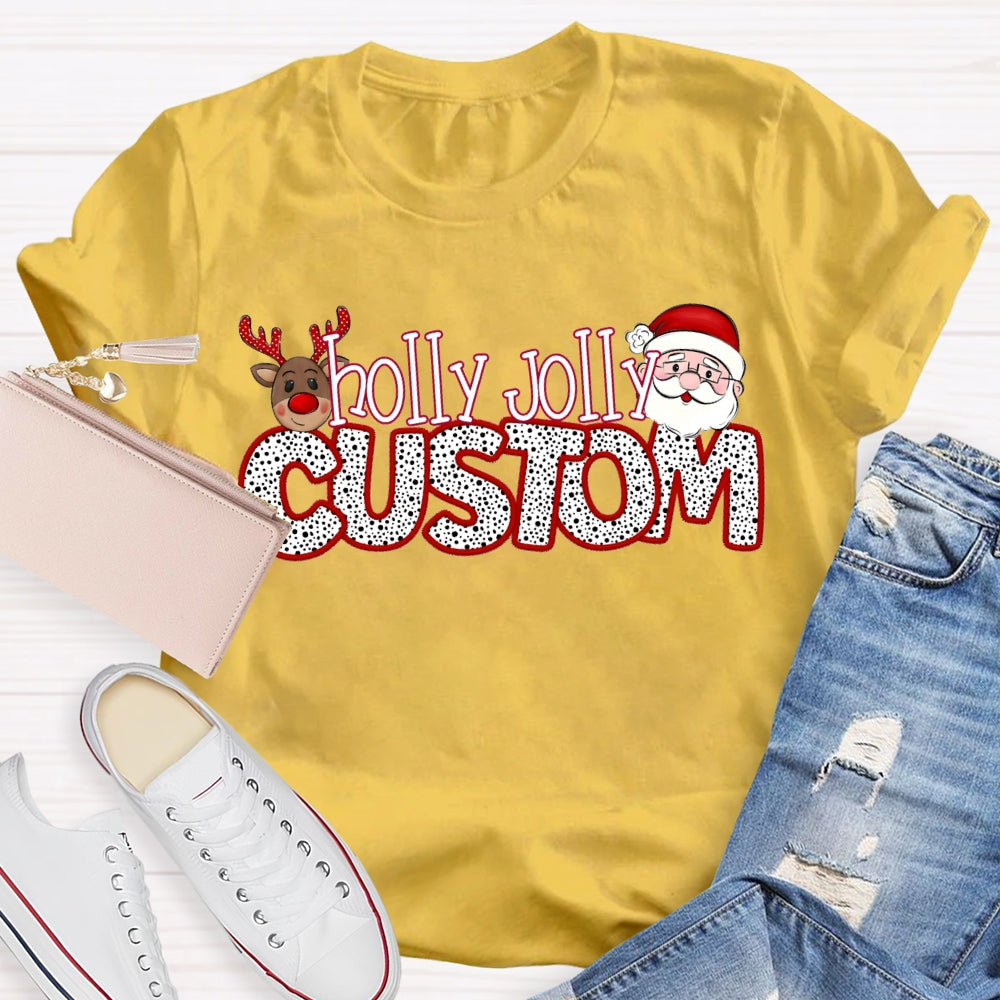 Personalized Name Teacher Santa Claus And Christmas Elk T-shirt