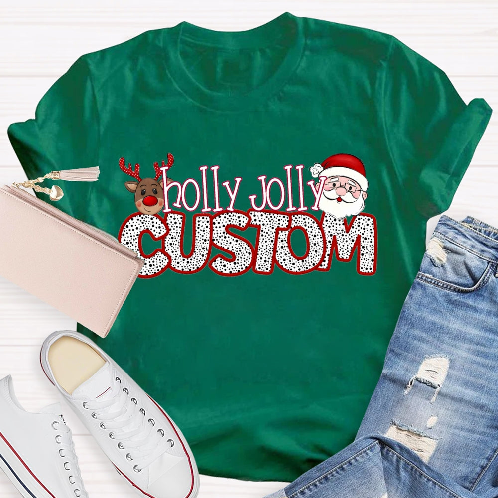 Personalized Name Teacher Santa Claus And Christmas Elk T-shirt