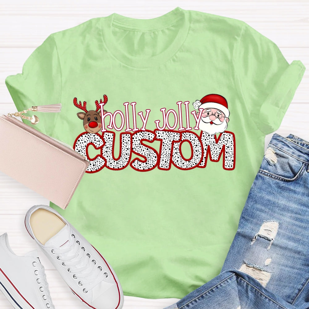 Personalized Name Teacher Santa Claus And Christmas Elk T-shirt