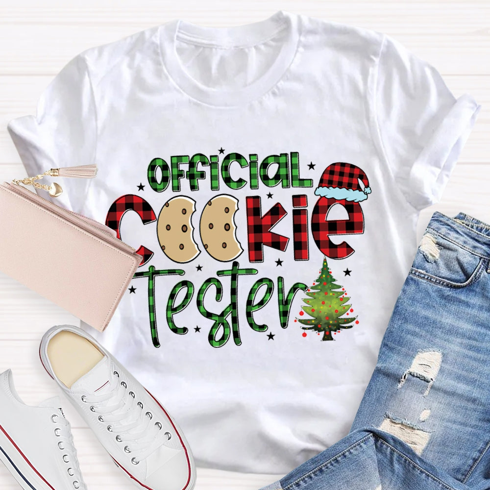 Official Cookie Tester Christmas Trees And Santa Hats T-shirt