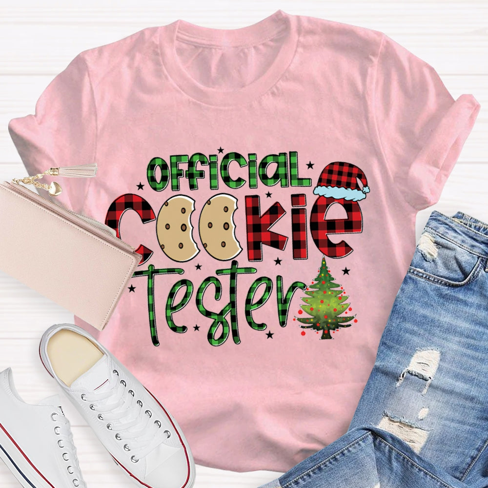 Official Cookie Tester Christmas Trees And Santa Hats T-shirt