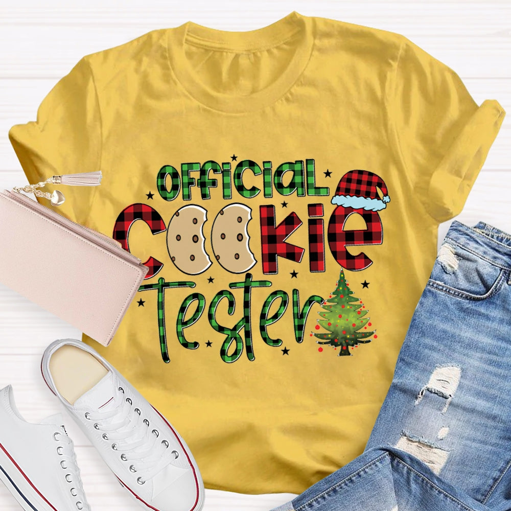 Official Cookie Tester Christmas Trees And Santa Hats T-shirt