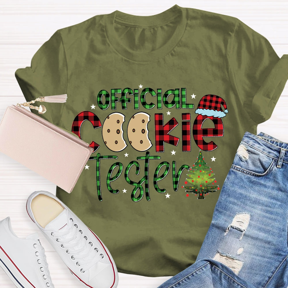 Official Cookie Tester Christmas Trees And Santa Hats T-shirt