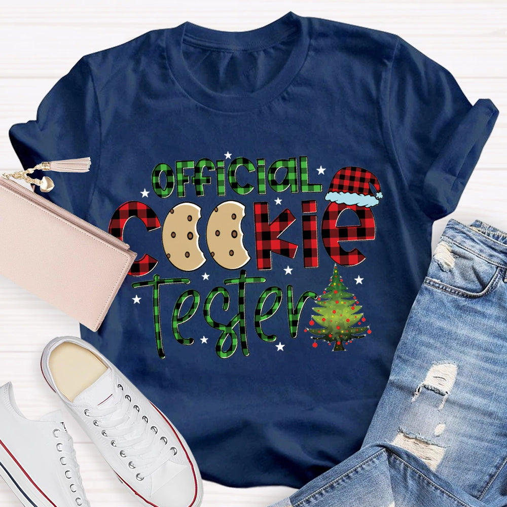 Official Cookie Tester Christmas Trees And Santa Hats T-shirt