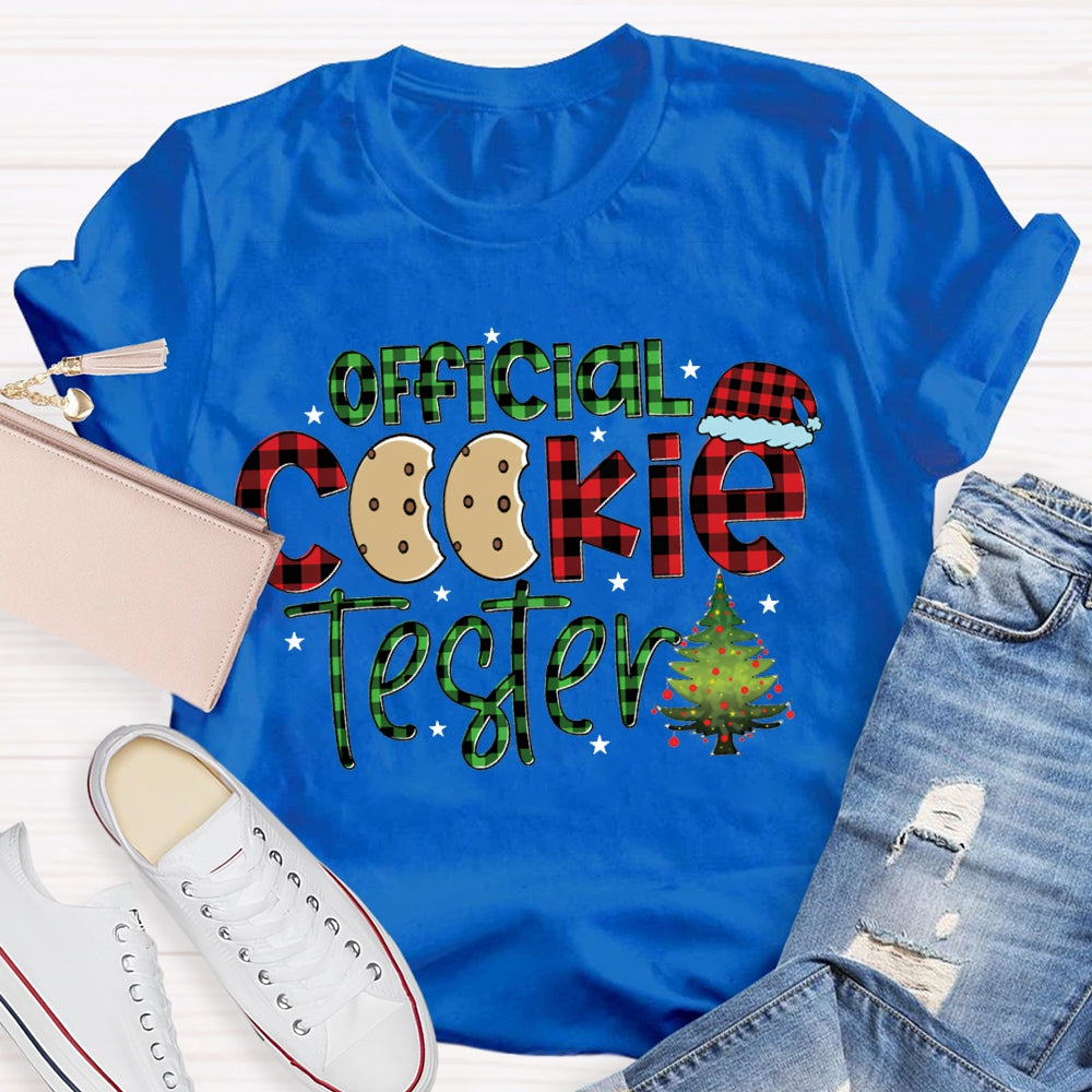Official Cookie Tester Christmas Trees And Santa Hats T-shirt